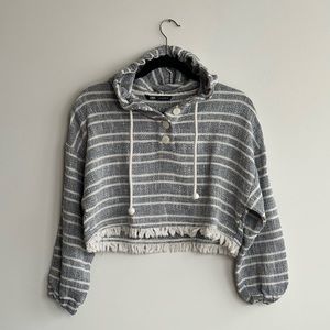 Zara Striped Crop Hoodie